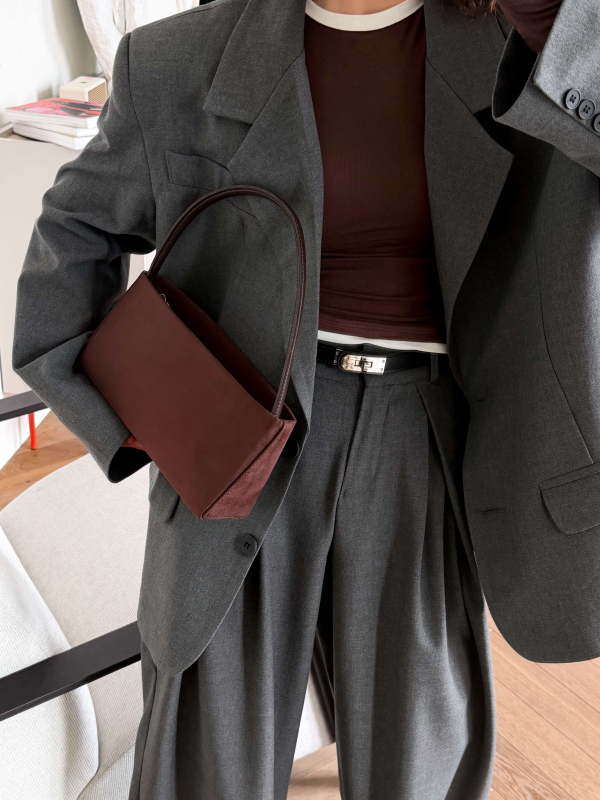 Мінімалістичний клатч-багет ДЖУДІ шоколадний LEMAN LM4875-1